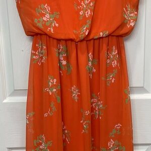 Lush Orange Floral Maxi Dress